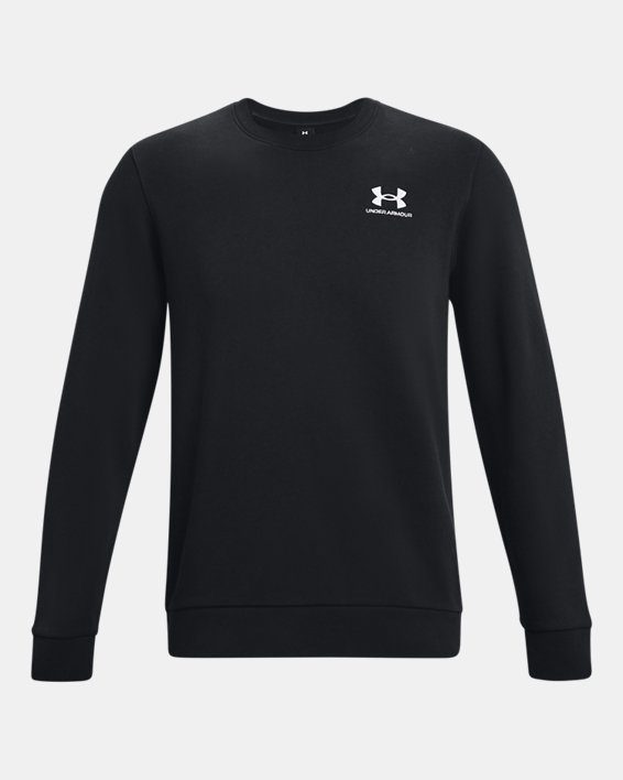 เสื้อคอกลม UA Essential Fleece สำหรับผู้ชาย in Black image number 4